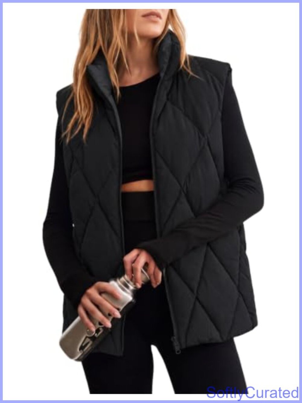 Women's Cropped Puffer Vest Lightweight Sleeveless Quilted Jacket